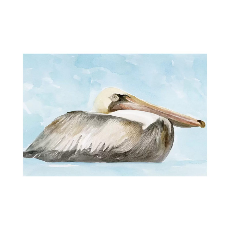 «Soft Soft Pelican I» par Stellar Design Studio - peinture sur toile tendue, H 40 po x l 60 po x 1,5 po