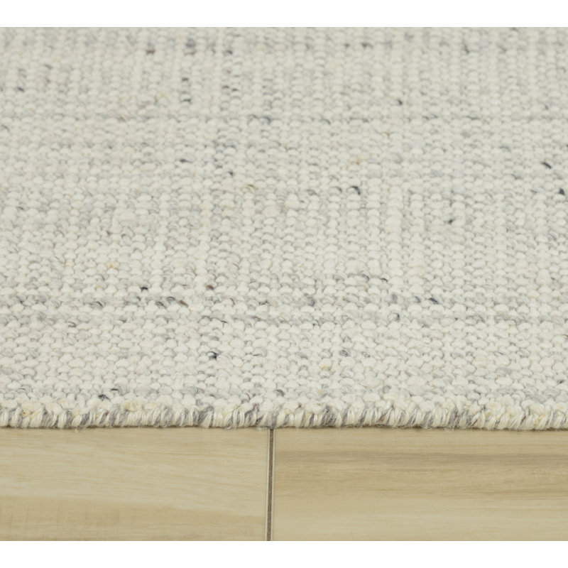 Tapis 100% polyester tissé à la main, Ivoire ivoire, 5' x 7'6"