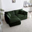 Canapé à deux places en chenille avec repose-pieds, canapé modulaire en L à deux places avec repose-pieds, causeuse avec repose-pieds pour petit espace de vie, chenille-2046419925