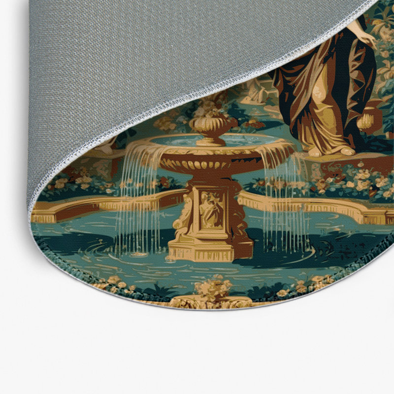 Tapis d'intérieur et d'extérieur brun français, Rond 5 pi