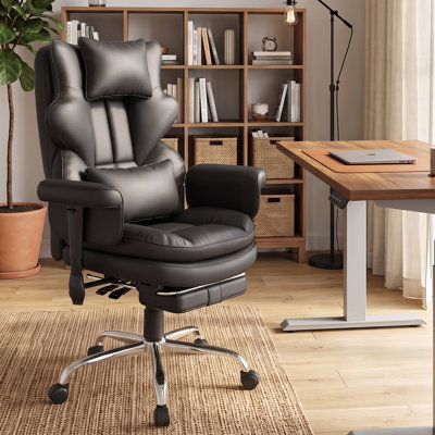 Fauteuil de bureau/gaming extra-large pour personnes de grande taille, avec coussin à ressorts ensachés double couche, dossier inclinable, accoudoirs et repose-pieds réglables – Soutien renforcé