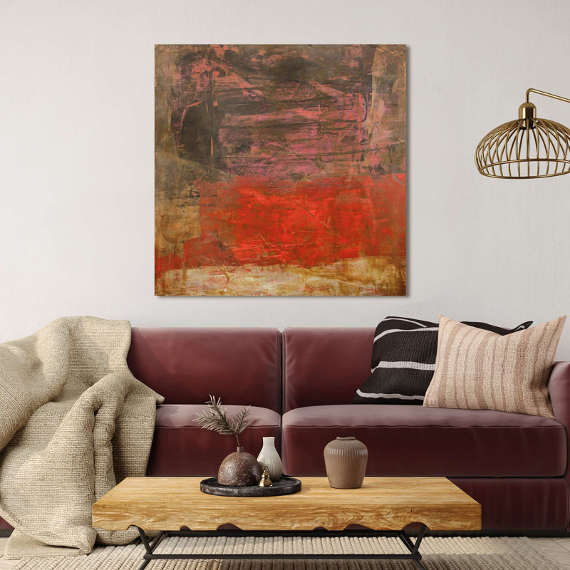 Abstract Painting: Horizon Of Light IV - Wrapped Canvas Print, 40cm H x 40cm W