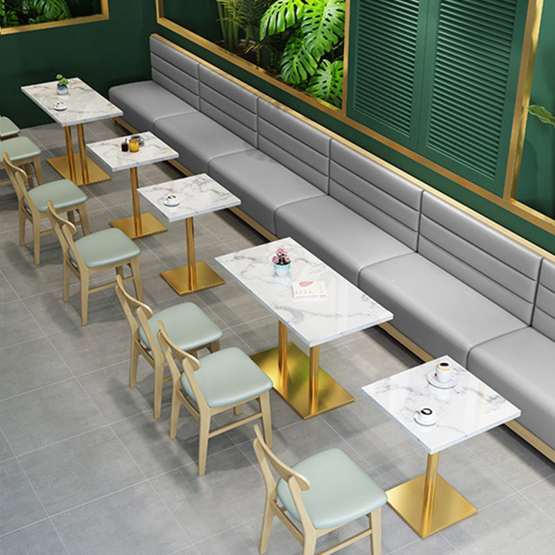 Banc rembourré en similicuir Modern Simple, Gris