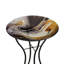 23" Glass Bird Bath with Abstract Swirl Design Bowl and Metal Stand-125354346