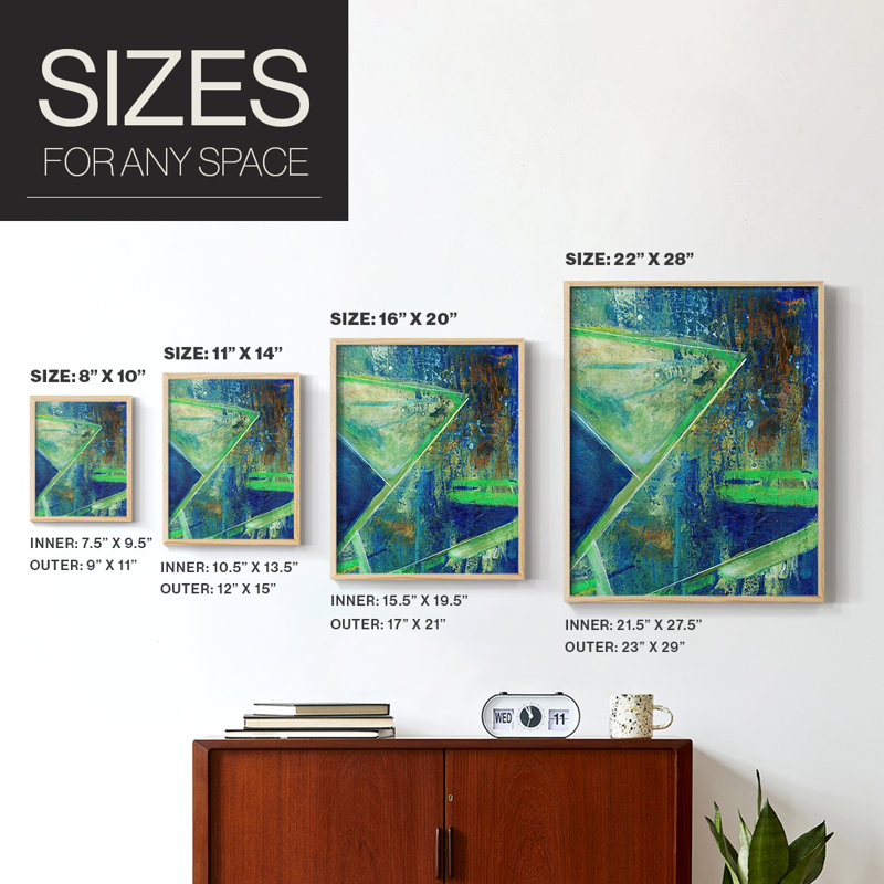 GeometricInCoolVII Framed Print - Solid Wood, 11" H x 9" W