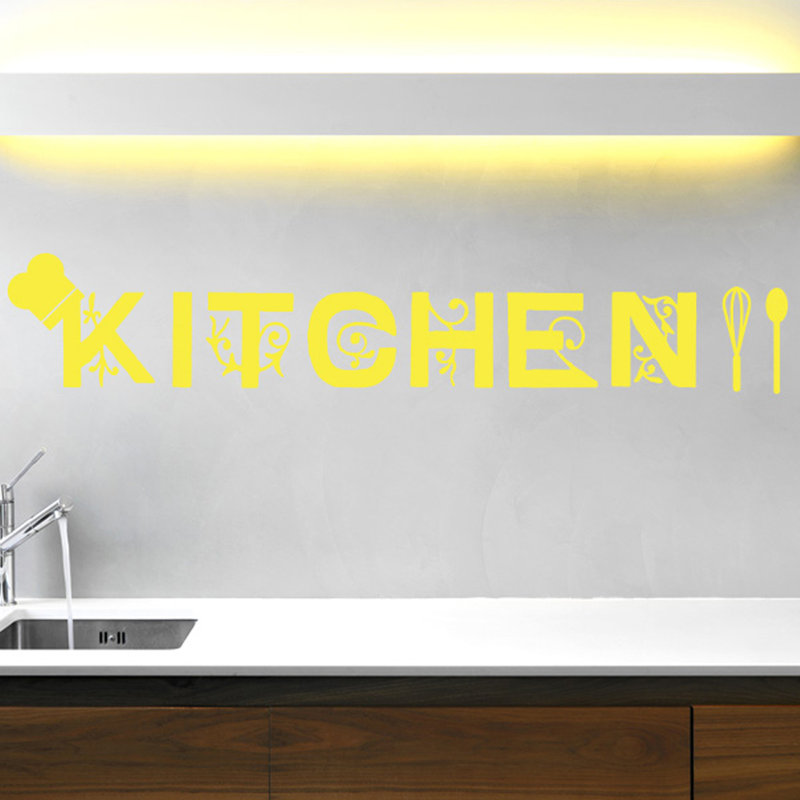 Food & Beverage Wall Decal, Bright Yellow, Medium