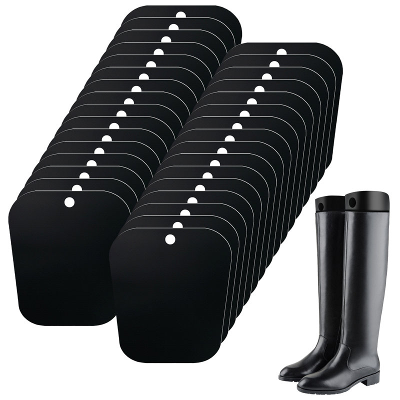 Luxdecor 16Pair (32Sheets) 10in Boot Shaper Form Inserts Boots Support for Boot, Black, 12" H x 10" W