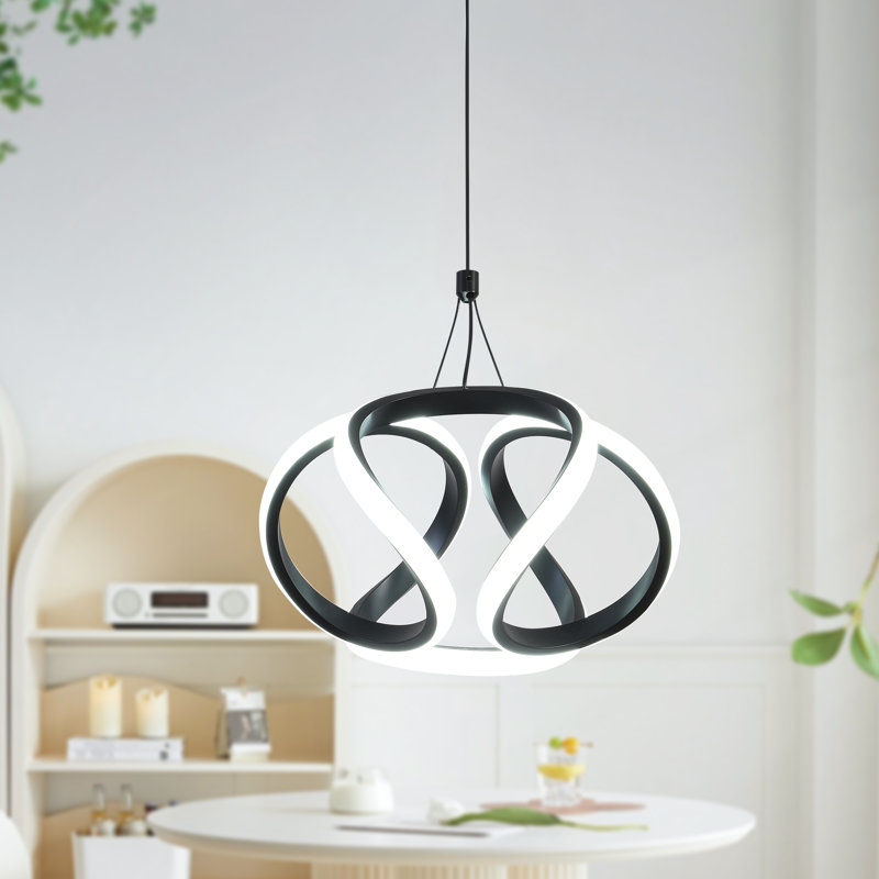 1 - Light Black LED Unique/Statement Pendant