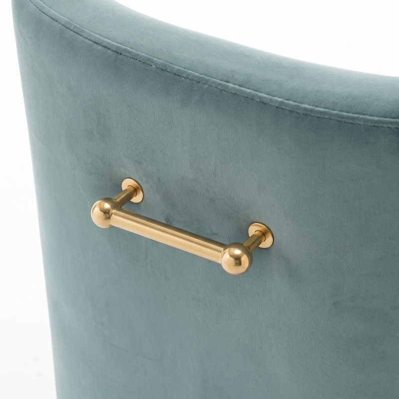 Chaise de salle à manger en velours Ankitha, Vert clair