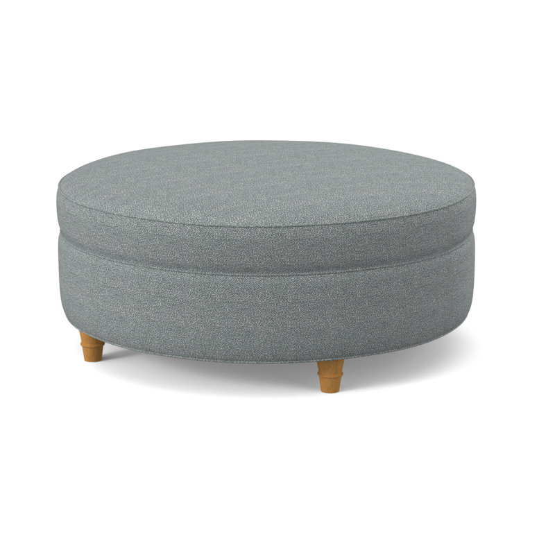 Duke Round Ottoman, Maya Cyan, Amber