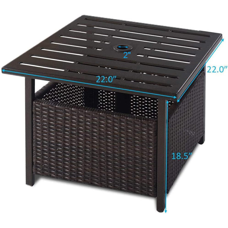 Table d'appoint d'extérieur carrée L 22 po x l 22 po Kidwelly