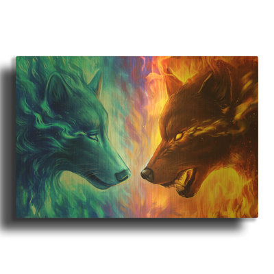 « Feu et Glace » de JoJoes Art, tableau mural en métal doré, 91,4 cm x 61 cm