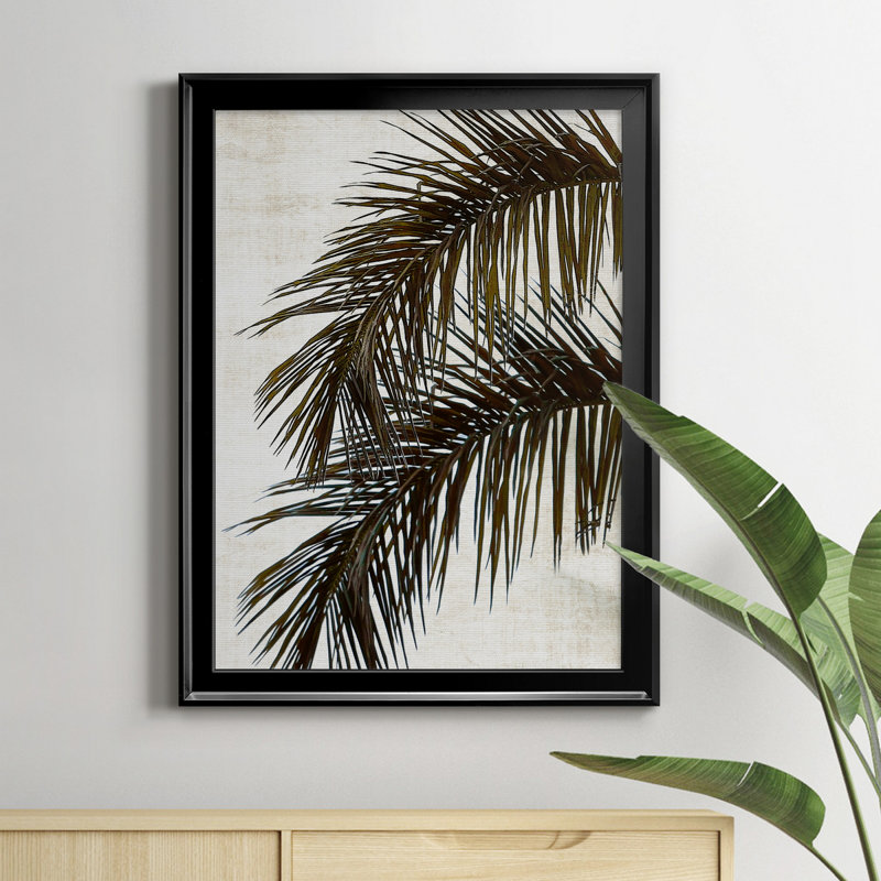 Palm II - peinture sur toile encadrée, Cadre noir, H 18,5 po x l 24,5 po x P 1,5 po