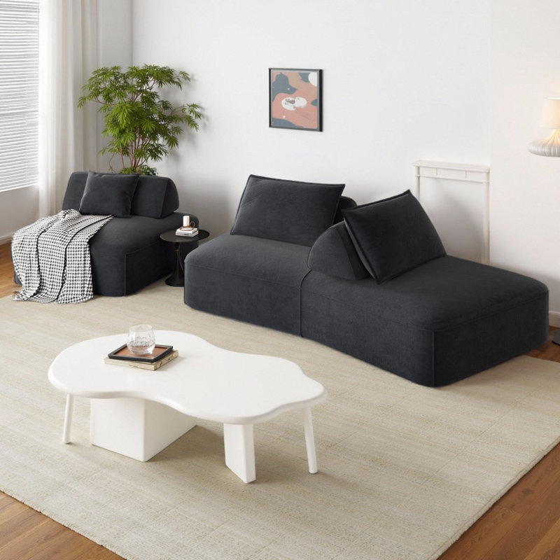 Canapé modulaire surdimensionné de 139 po - Ensemble de canapé moelleux en chenille avec dossiers amovibles, canapé profond et canapé-lit, aucun assemblage requis (capacité de 300 lb / siège)