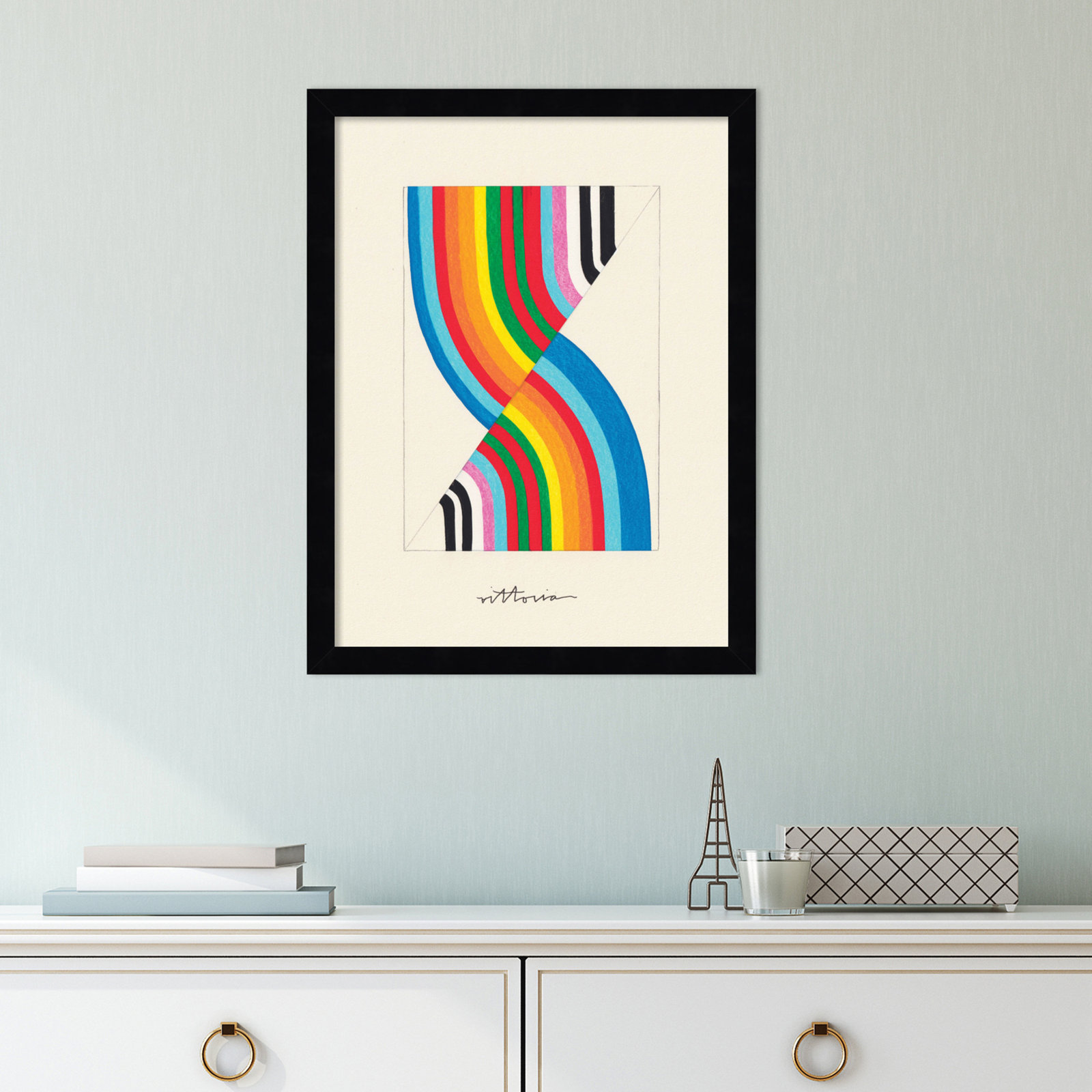Olav "It's Always an Almost" Print, Black Framed, 13" W x 17" H x 1" D