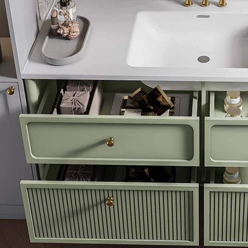 Armoire de salle de bain simple et élégante de style français, Vert