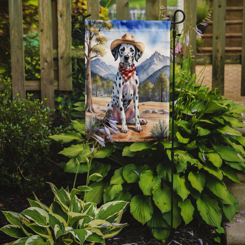 Drapeau Cowboy Welcome Garden, Noir / blanc / dalmatien bleu