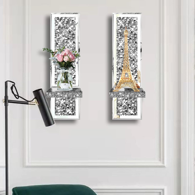 Crystal Shattered Diamond Candle Wall Lamp
