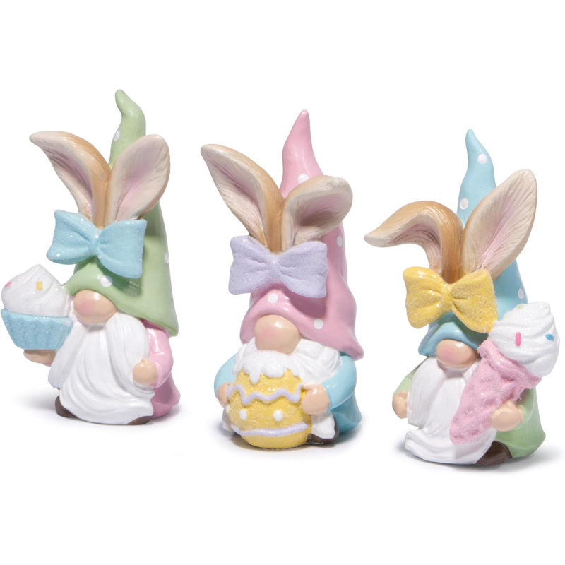 Décoration de gnomes de Pâques en résine, décoration de gnomes de lapin à la main, gnomes de Pâques faits à la main, cadeaux de lutins de Pâques pour femmes / hommes, gnomes de Pâques, décoration pour la fête de Pâques