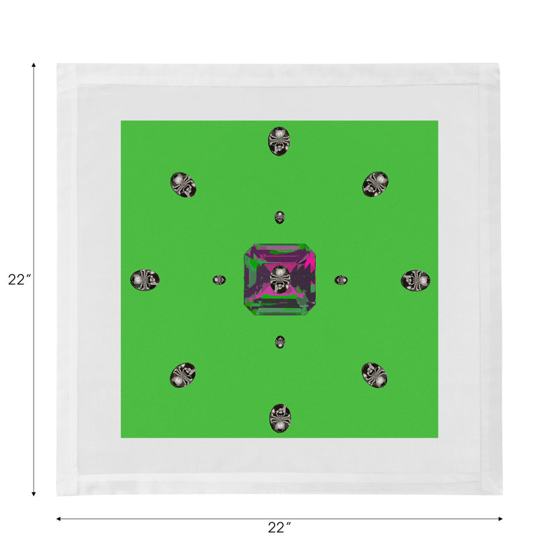 Asscher Cotton Blend Square Napkins, Acid Green