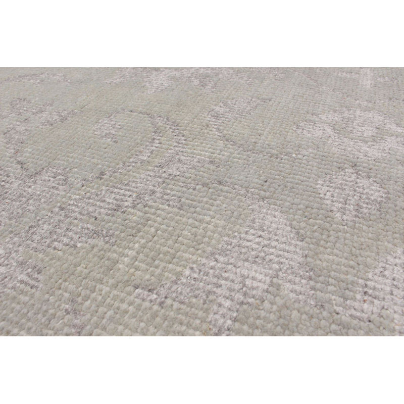 Tapis unique noué à la main des années 2010 de 4 pi 11 po x 7 pi 9 po gris Fjoralba