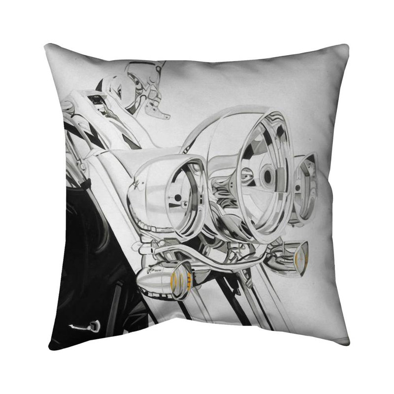 Motorcycle light - 20"x20" Throw pillow - Poly twill - Print on demand