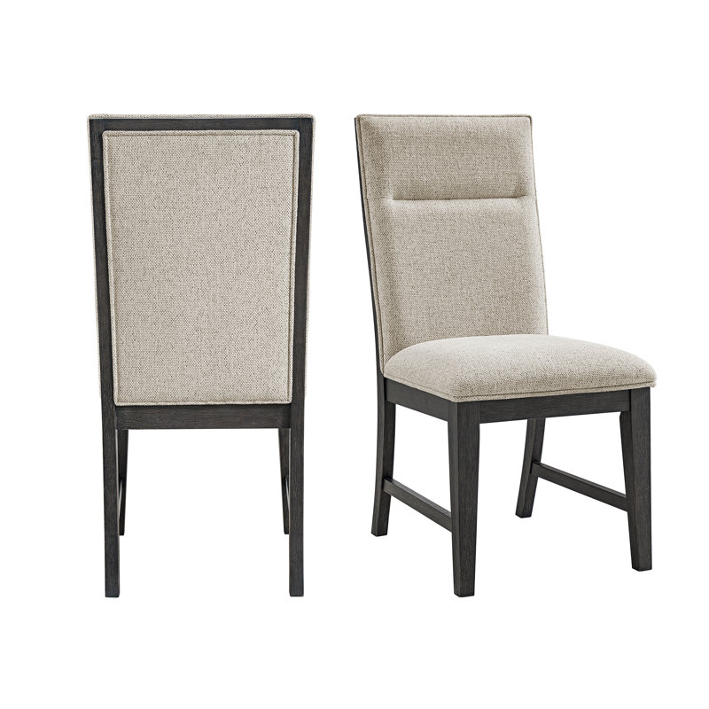  Chaise de salle à manger Edge avec tissu espresso gris clair (2 par boîte)