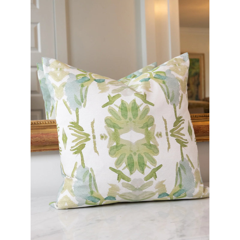 Wildflowers I Large Repeat Luxury Throw Pillow, 22"H x 22"W, Apple Green Floral