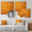 «Abstract Orange Swirl Collages V», art mural abstrait en métal-769023685
