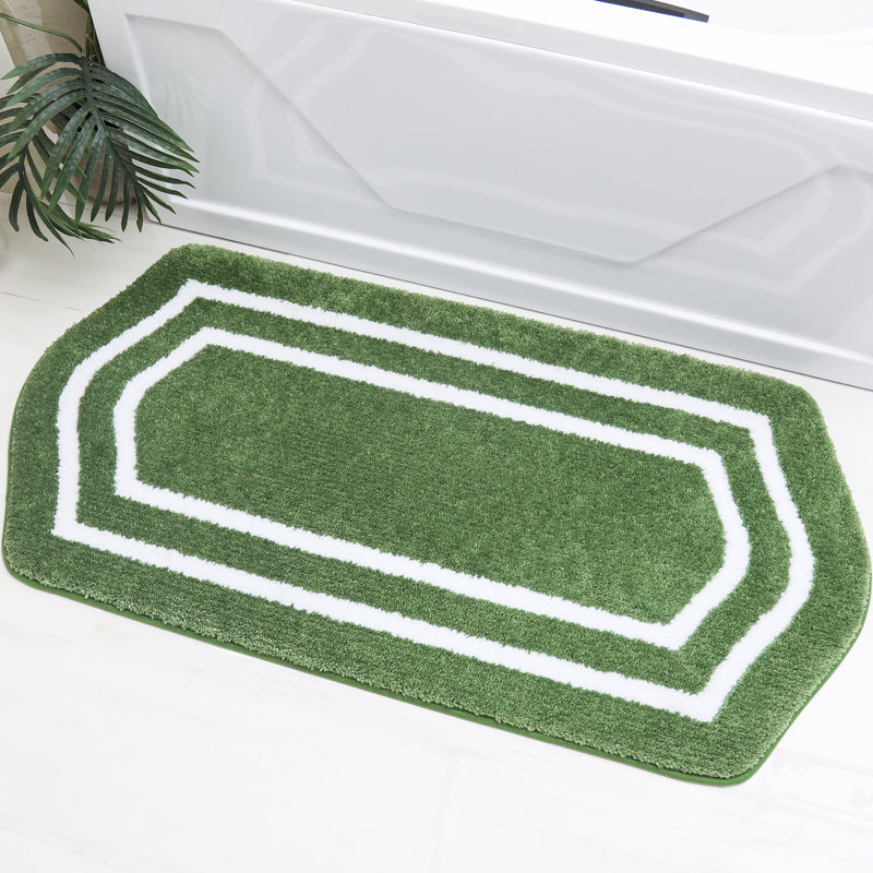 Tapis pour salle de bain Shilyn, Vert, L 24 po x L 48 po