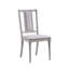 Chaise d'appoint en lin beige et finition naturelle, ensemble de 2