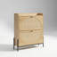 Armoire de rangement à chaussures étroite à deux tiroirs avec portes en rotin tissé - Organisateur de hall d'entrée autoportant pour espaces compacts-653327987