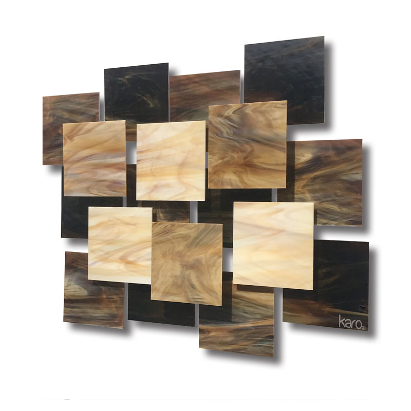 Cosmos Handmade Glass Wall Decor, 19" H x 24" W x 4" D