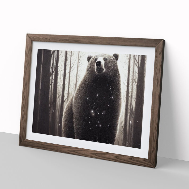 Evocative Bear - Framed Print, 46cm H x 64cm W x 2cm D, Walnut