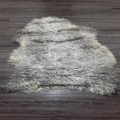 Tapis en peau de mouton Gotland, tapis en peau de mouton bouclé, tapis suédois en laine douce