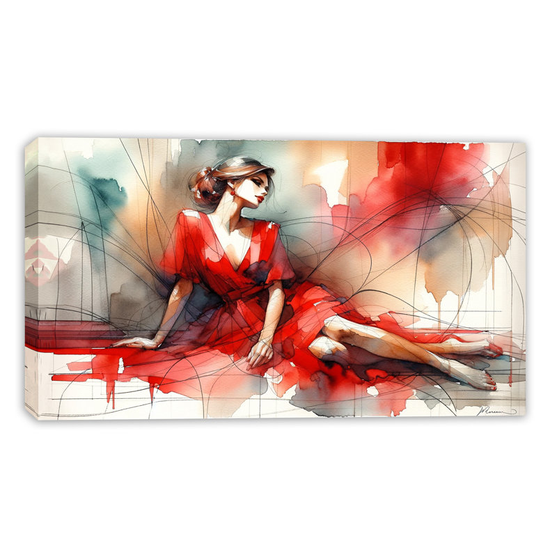 Art mural sur toile Elegant Contemplation, H 20 po x l 35 po