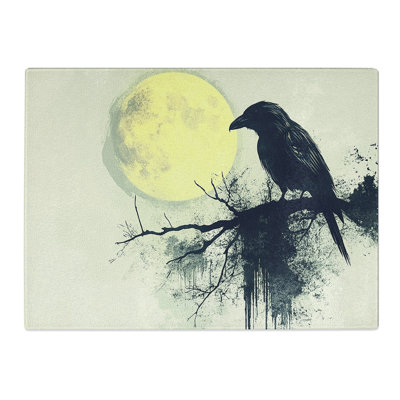 Raven Design Bird  Glass Chopping Board