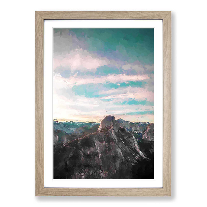 Glacier Point in California - Picture Frame Graphic Art Print, 48cm H x 36cm W x 2cm D, Oak Framed