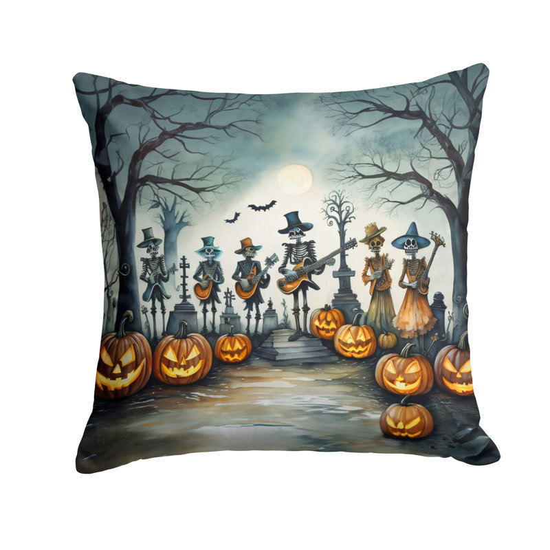 Coussin décoratif intérieur / extérieur en polyester More / Spooky More Spooky Halloween, 18 po x 18 po