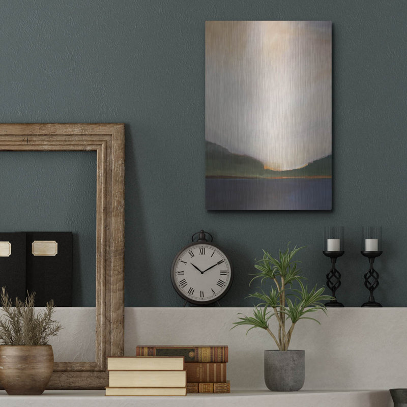  «Sunset By The Lake 1» par Brittany Evans, art mural en métal, 12 po x 16 po, H 16 po x l 12 po