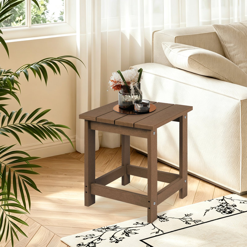 Table d'appoint extérieure Denarrius Adirondack, table de patio en PEHD facile d'entretien et résistante aux intempéries