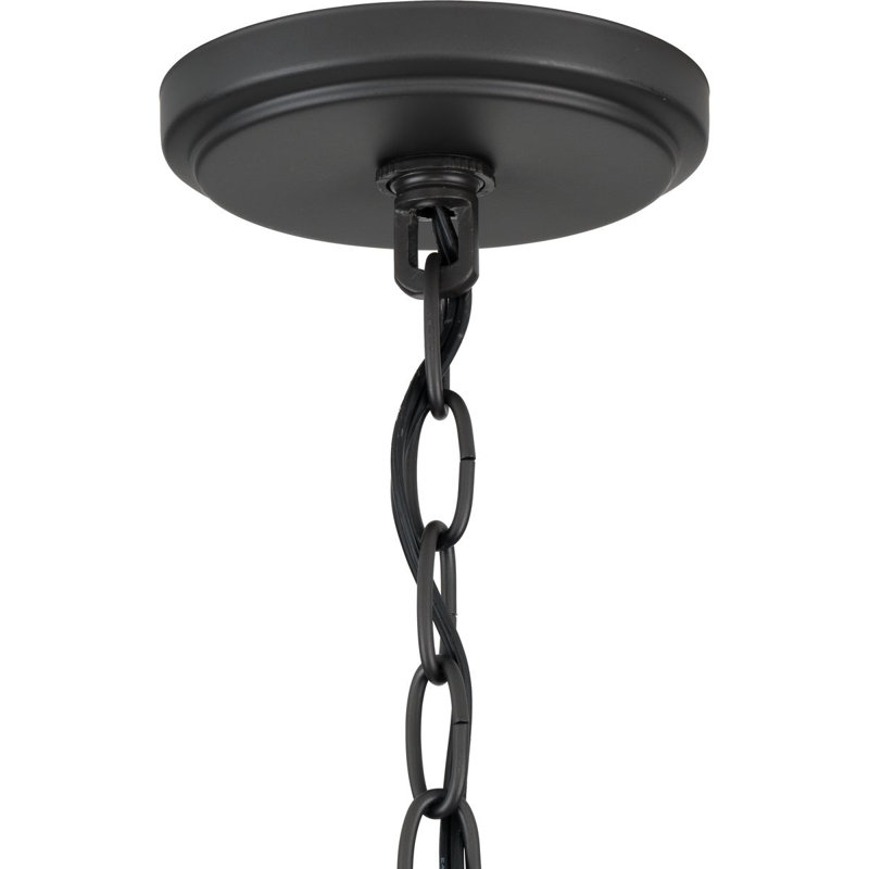 Luminaire suspendu tambour simple à 1 lumière Kingsley, Graphite, Noir