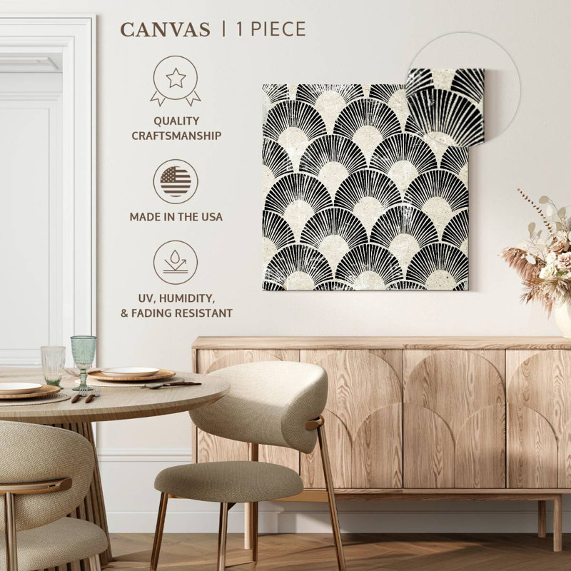 Blanc art déco I, H 39 po x l 39 po