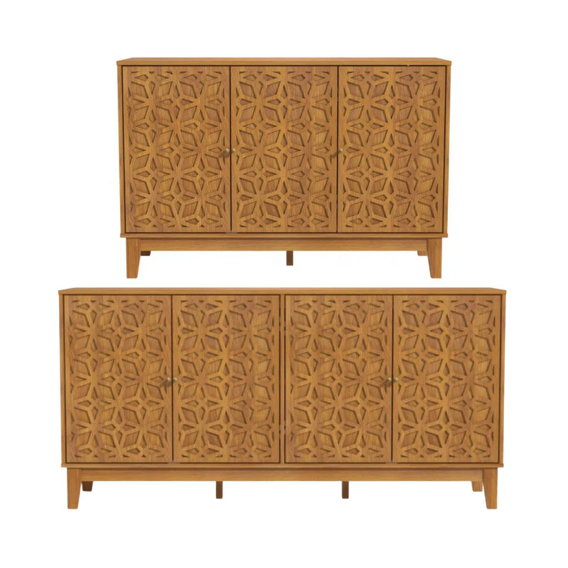 Ensemble de 2 buffets de rangement Trosclair, Noyer ambré