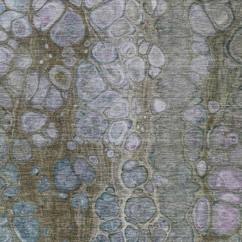 Tapis d'extérieur lavable abstrait brun et gris 10 pi x 14 pi