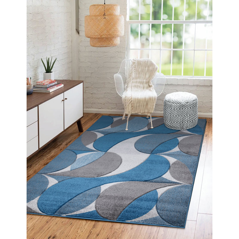 Branca Geometric Shag Area Rug, Rectangle 120 x 170cm