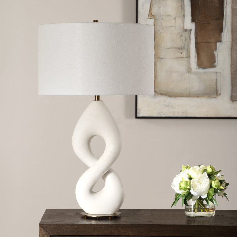Lampe de table en pierre ivoire Catherene