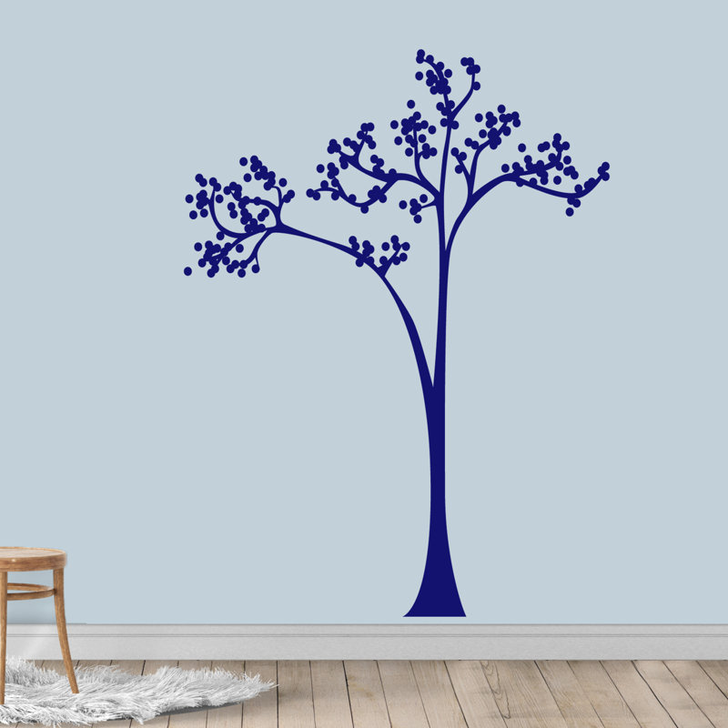 Décalcomanie murale arbre à points Ferrysburg, Bleu marine