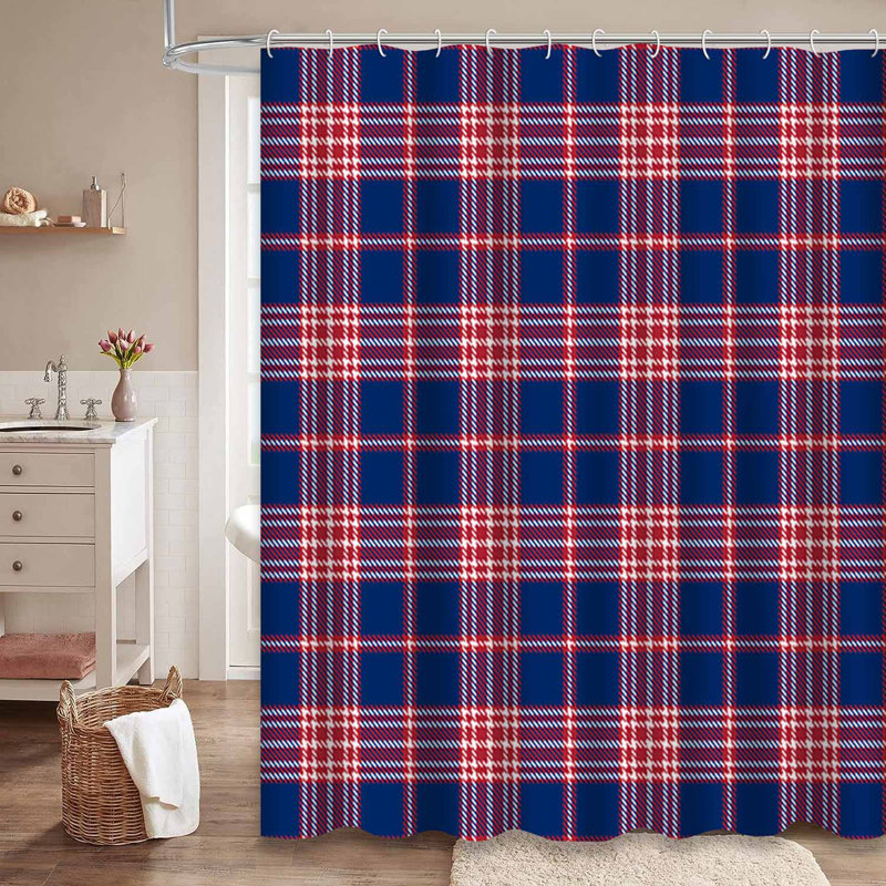 Rideau de douche Patriotic Tartan, L 72 po x l 72 po