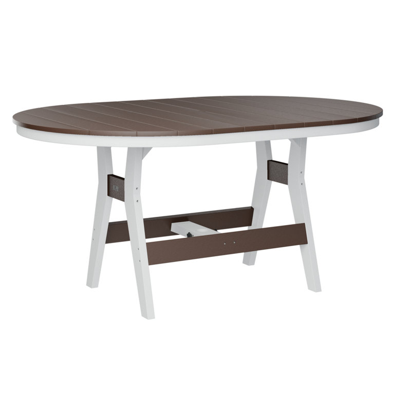 Berlin Gardens Harbor Regular With White Base 64″ Oblong Table, 38.87" H x 64" W x 44" D, Chocolate Brown